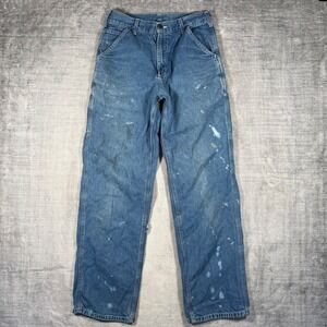 Carhartt Jeans Mens 30x32 Blue Denim Vintage B13DST Carpenter Distressed Grunge